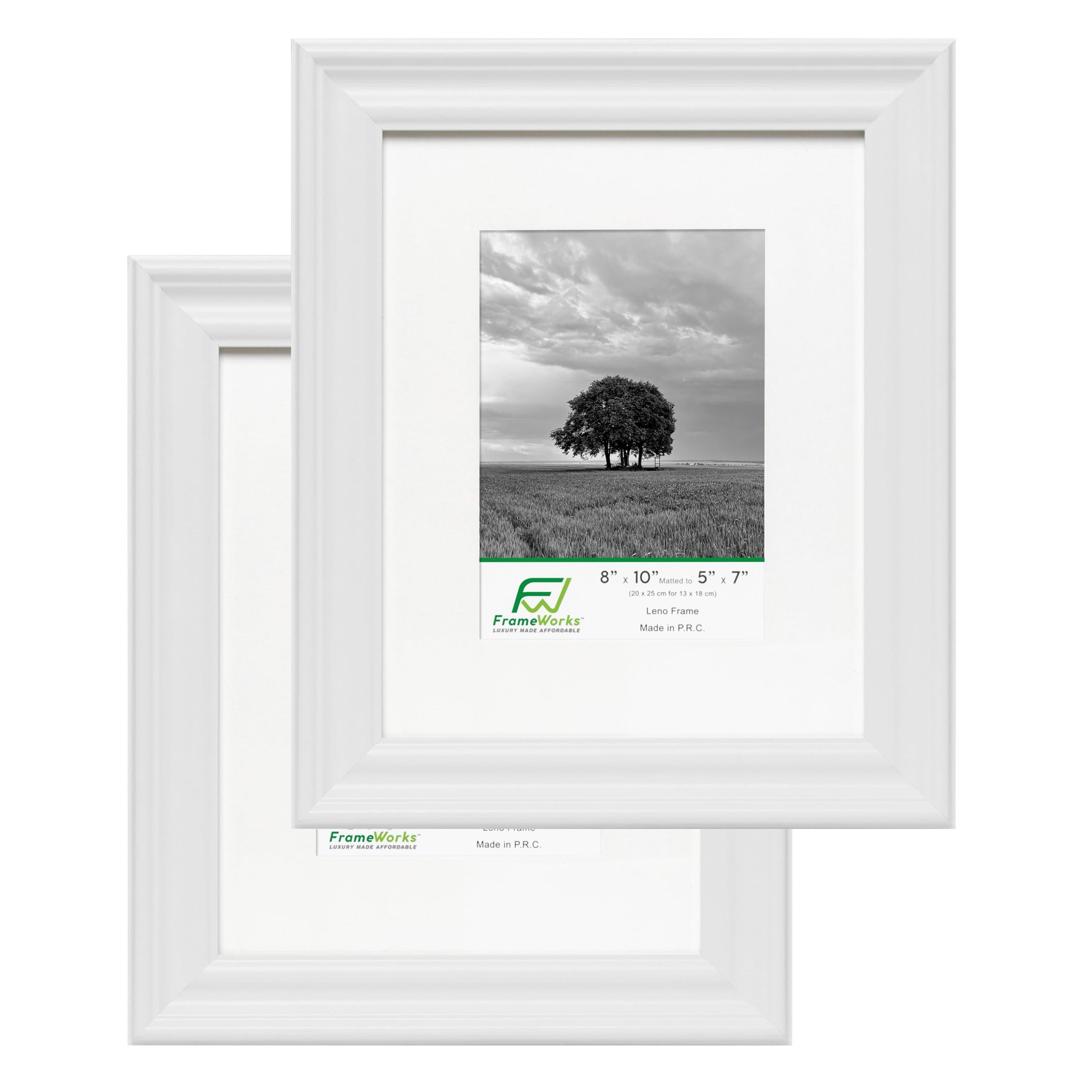 FrameWorks - 2-Pack - 5” x 7” Matted to 4" x 6" Black Wooden Picture Frames with Luxury Wide Molded Edge, Removable Mat, and Tempered Glass — Amazon image 15