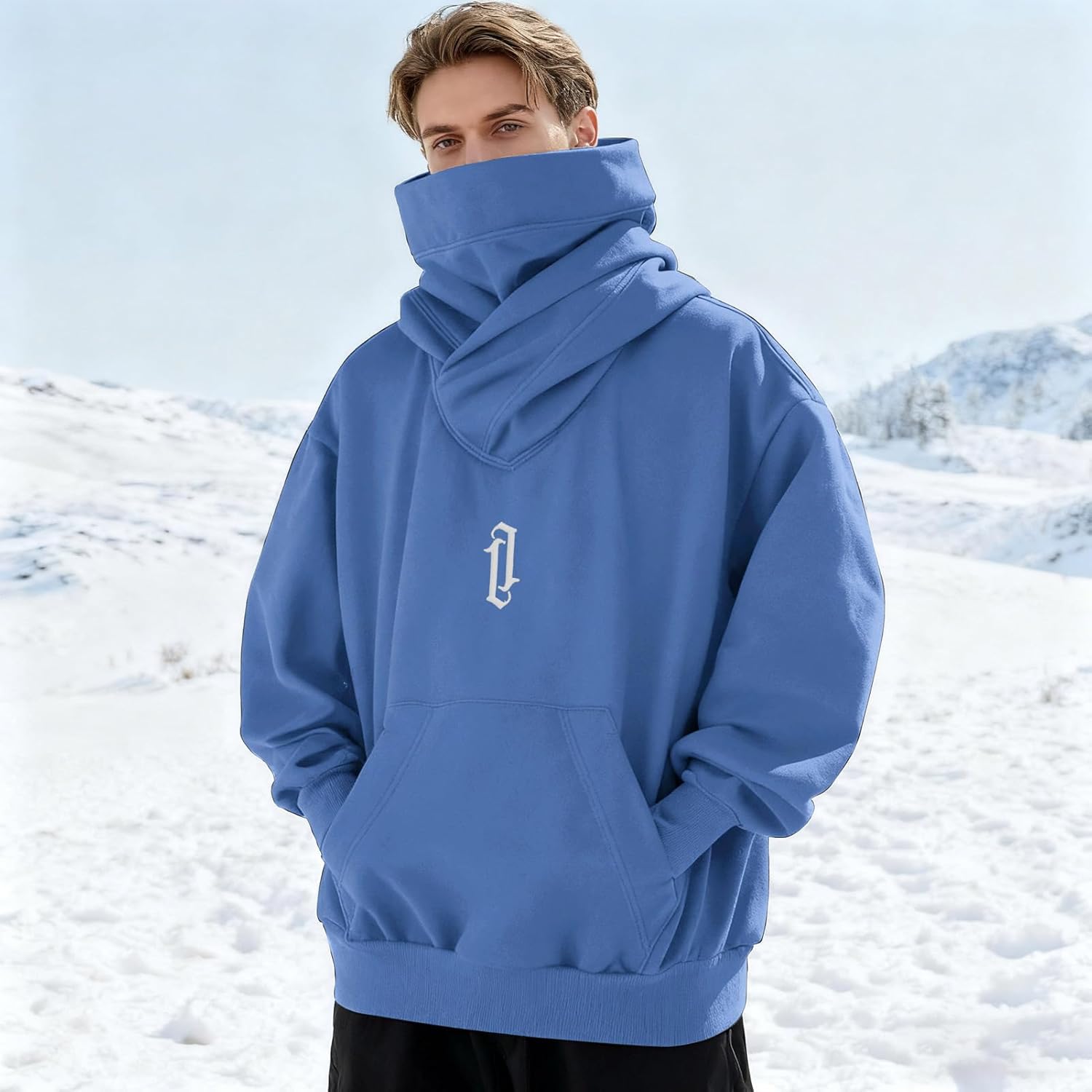 Men's Long Sleeve Fleece Hoodie Lightweight Tech Wear Soft Cotton Pullover Unisex Casual Hooded Sweatshirts