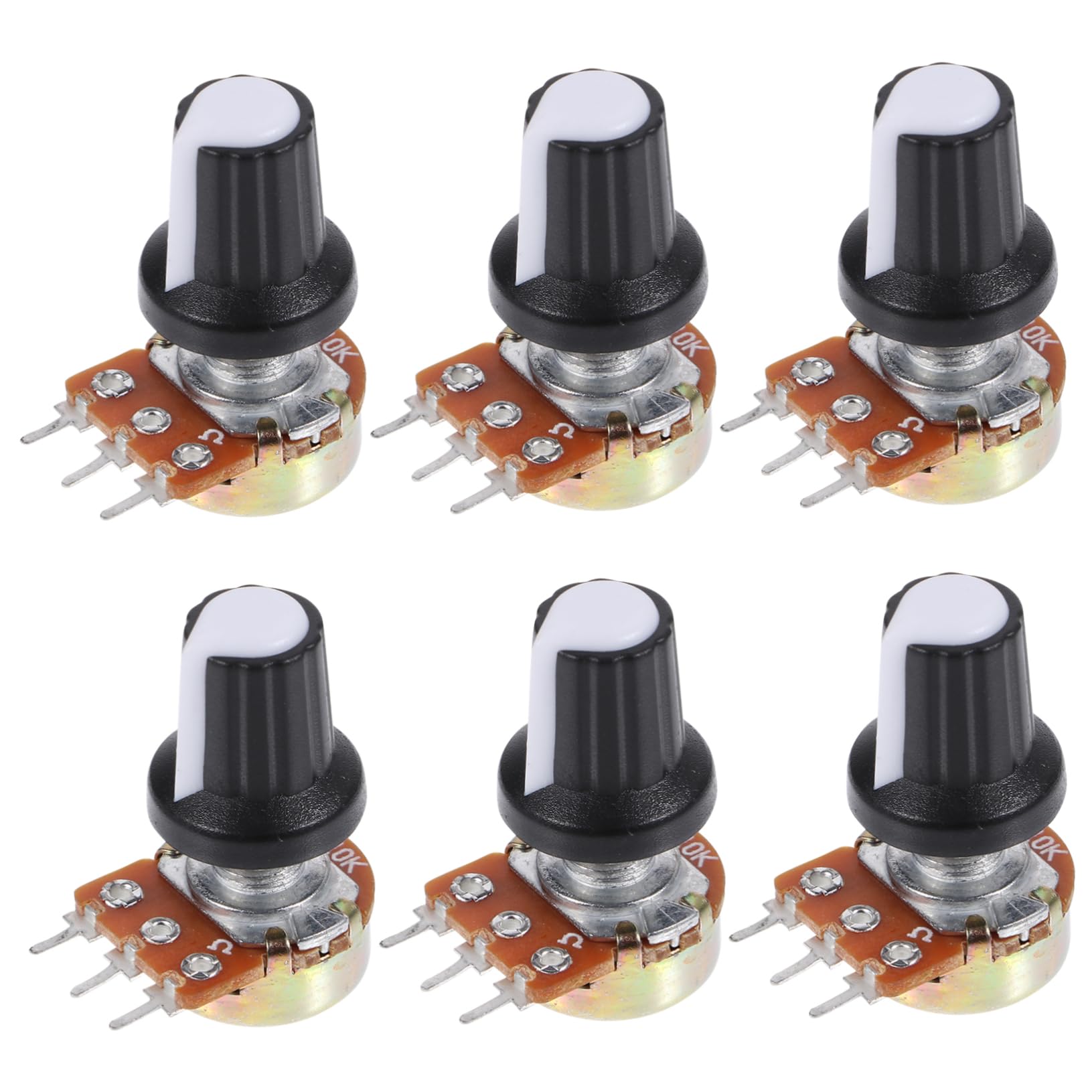 Potenciómetro con perilla PRETYZOOM de eje estriado ajustable para regular voltaje 30 piezas 8