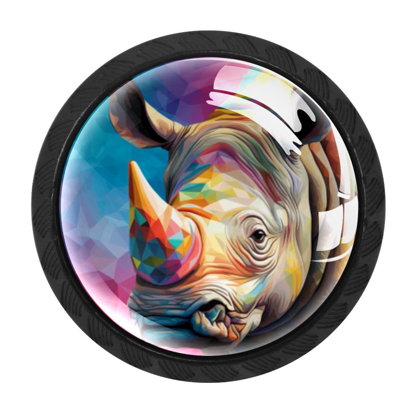 CHENZZZZ 4 Pack Cabinet Handles Black Rhinoceros Cabinet Knobs Draw