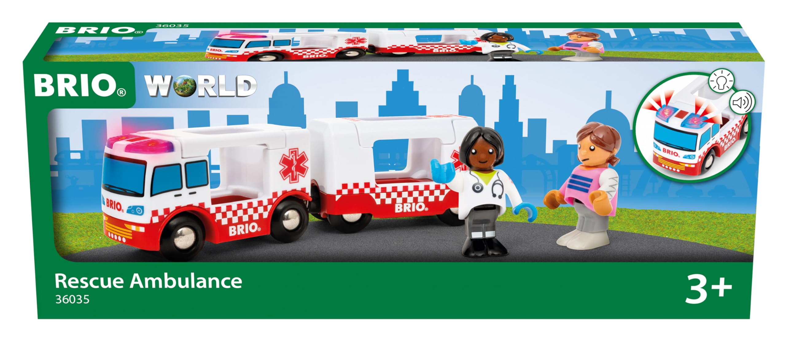 BRIO World - 36035 Rettungswagen | Zugset-Zubehör für Kinder AB 3 Jahren