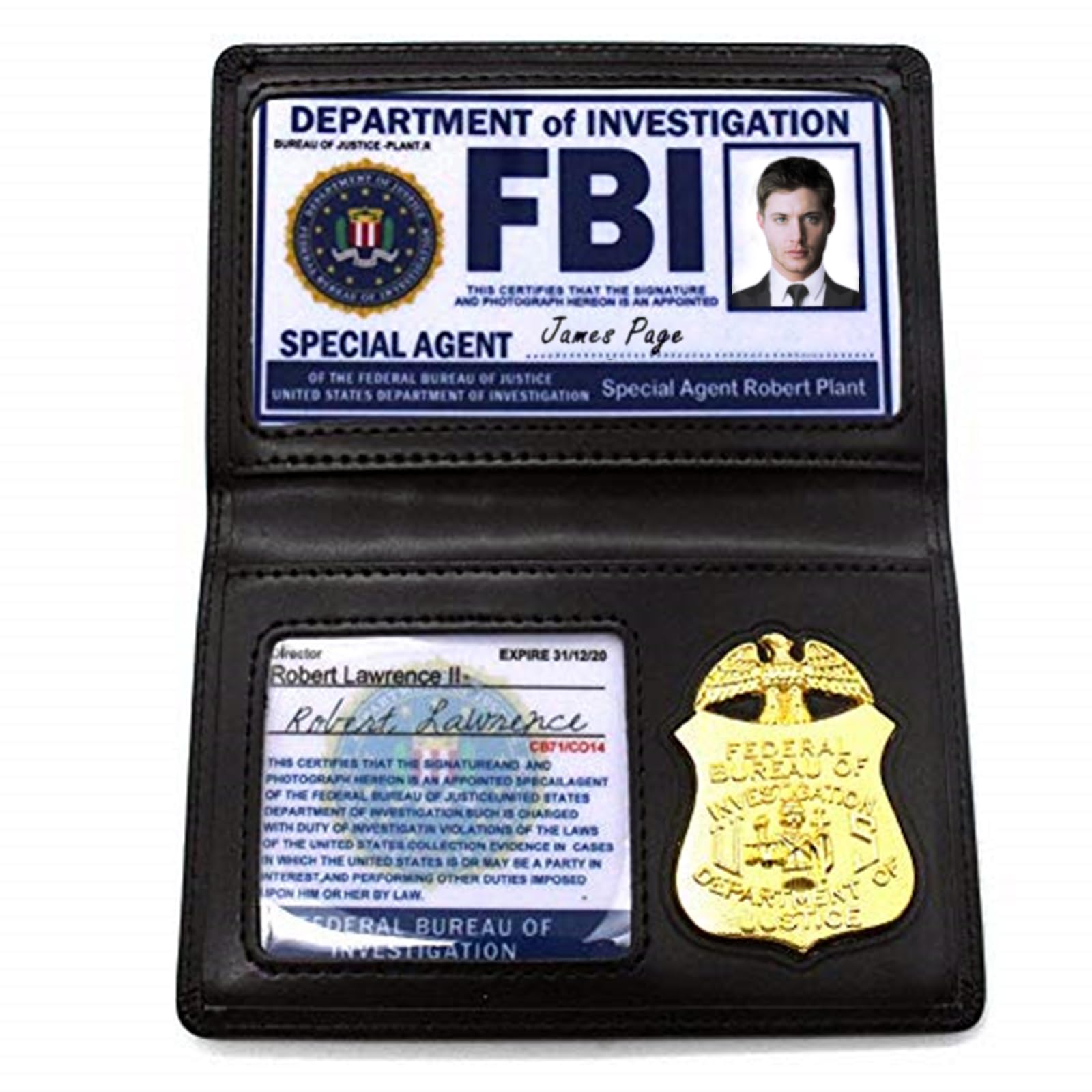 Nowość FBI, akcesoria, etui na dowód osobisty, dla agenta policji, specjalny tajny uchwyt na identyfikator, detektywa, prezent na imprezę halloweenową (Dean)