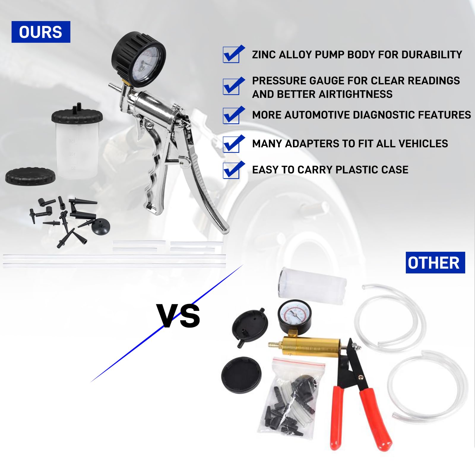 Kit de Purga de Freno de Mano para una Persona, Kit de Ajuste de Purga de Embrague de Freno de Metal Fundido a presión de Zinc para Purga de Frenos y probador automotriz