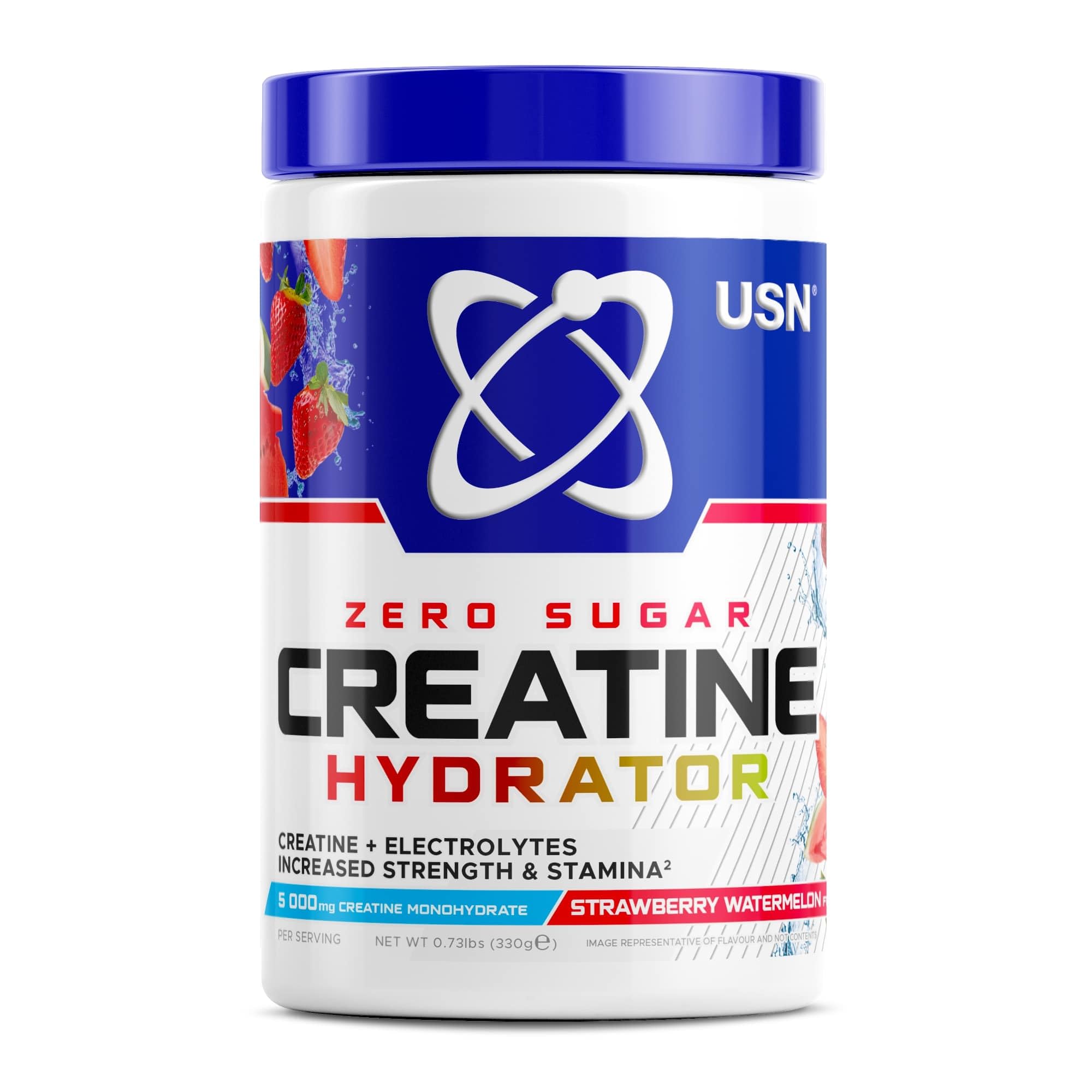 USN Creatine Hydrator - Creatine Monohydrate & Electrolyte Powder Drink with Himalayan Pink Salt & Sugar Free. Supports Muscle Growth, Strength & Hydration. Strawberry Watermelon - 330g (30 Servings)