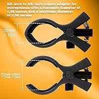 Vista 2 de 1 clip de micrófono grande, soporte de micrófono ajustable para soporte, clip de micrófono para la mayoría de micrófonos de condensador e