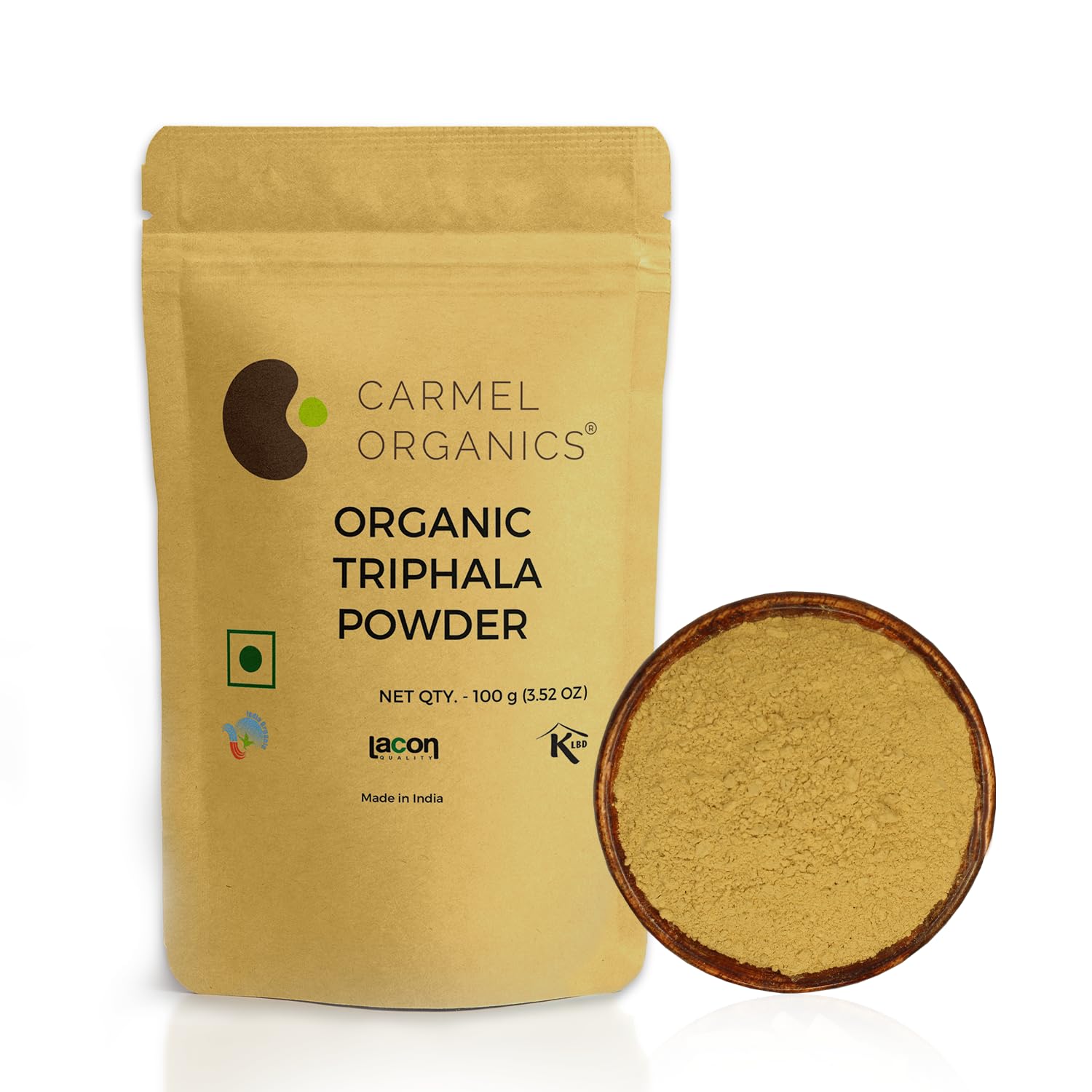 CARMEL ORGANICS Triphala Fruits Powder 100 Grams | Jaivik Bharat Certified | Triphala Churn | Helps Relieve Constipation | Non-GMO | No Added Preservative