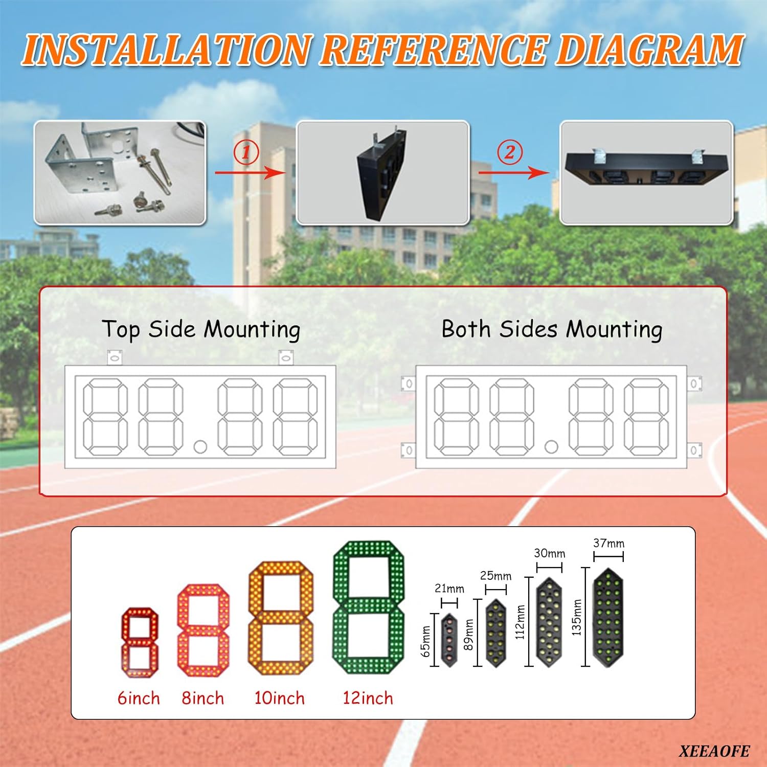 LED Electronic Scoreboard Digital Score Keeper with Controller & Tripod, 37 * 64in Real Time for Outdoor Yard Games/Corn Hole/ping Pong/Pickleball