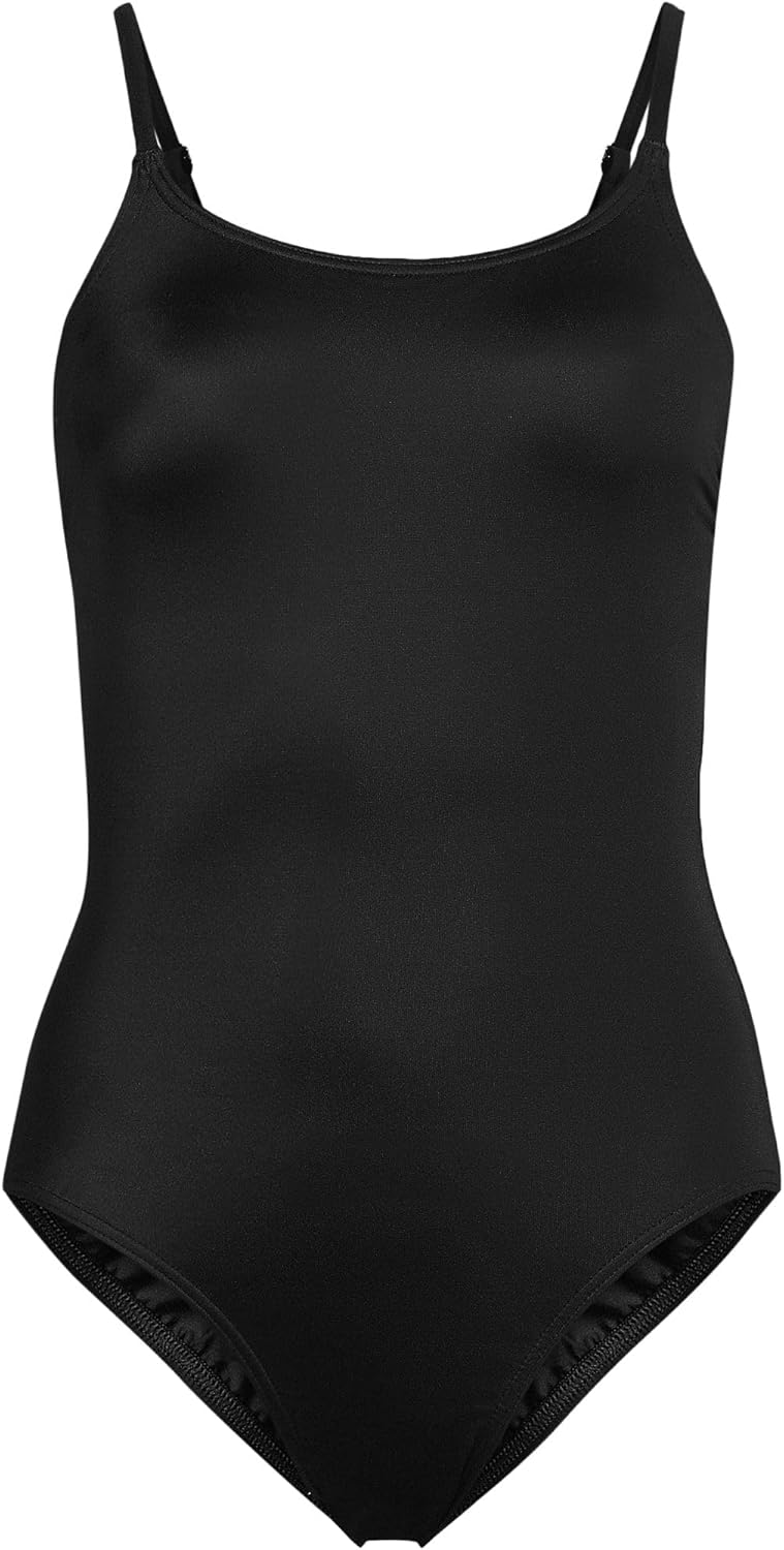 Lands' End Women's Chlorine Resistant Scoop Neck High Leg Tugless Tank Thin Strap One Piece Swimsuit Adjustable - Image 3