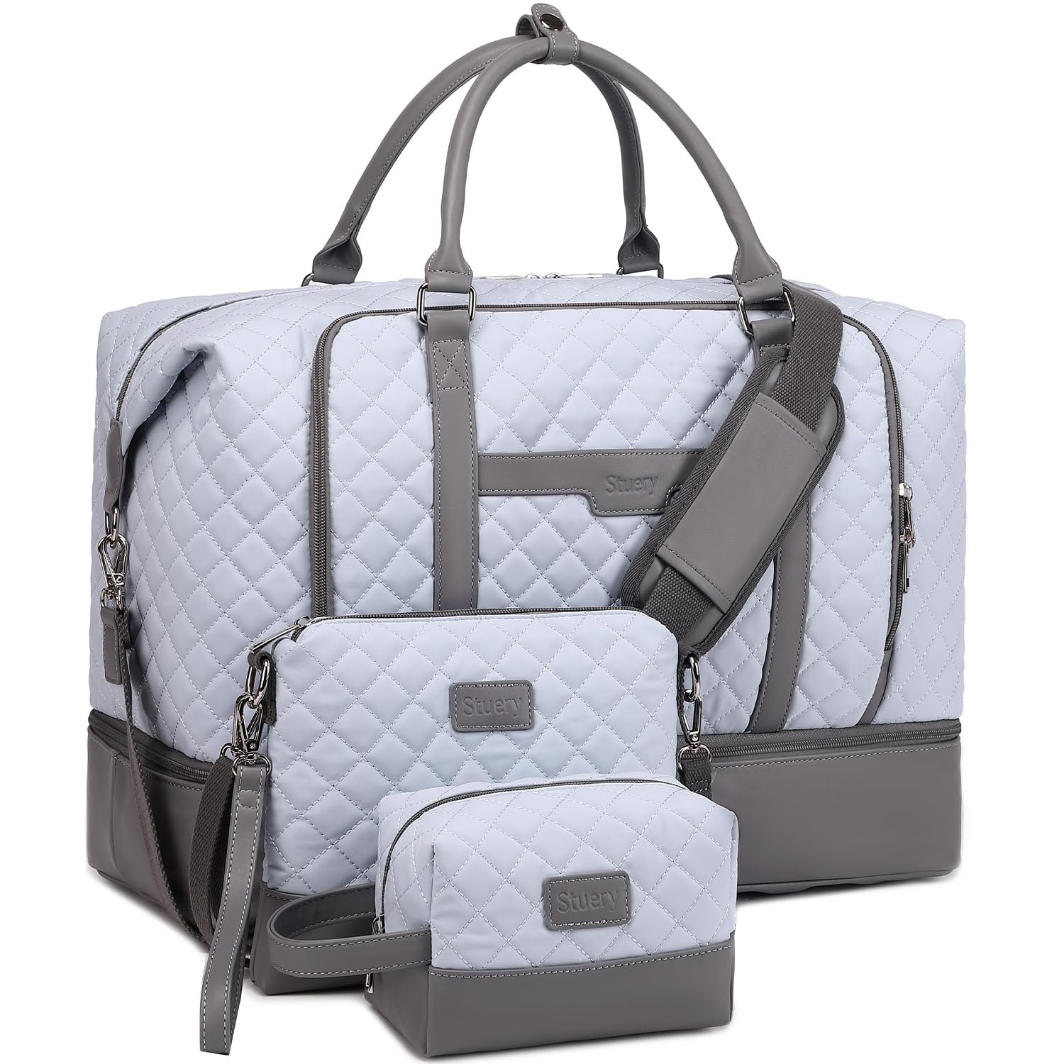 Weekender Bag, Large Travel Duffel Bag for Women, Carry on Overnight Bag with Shoe Compartment and Toiletry Bags