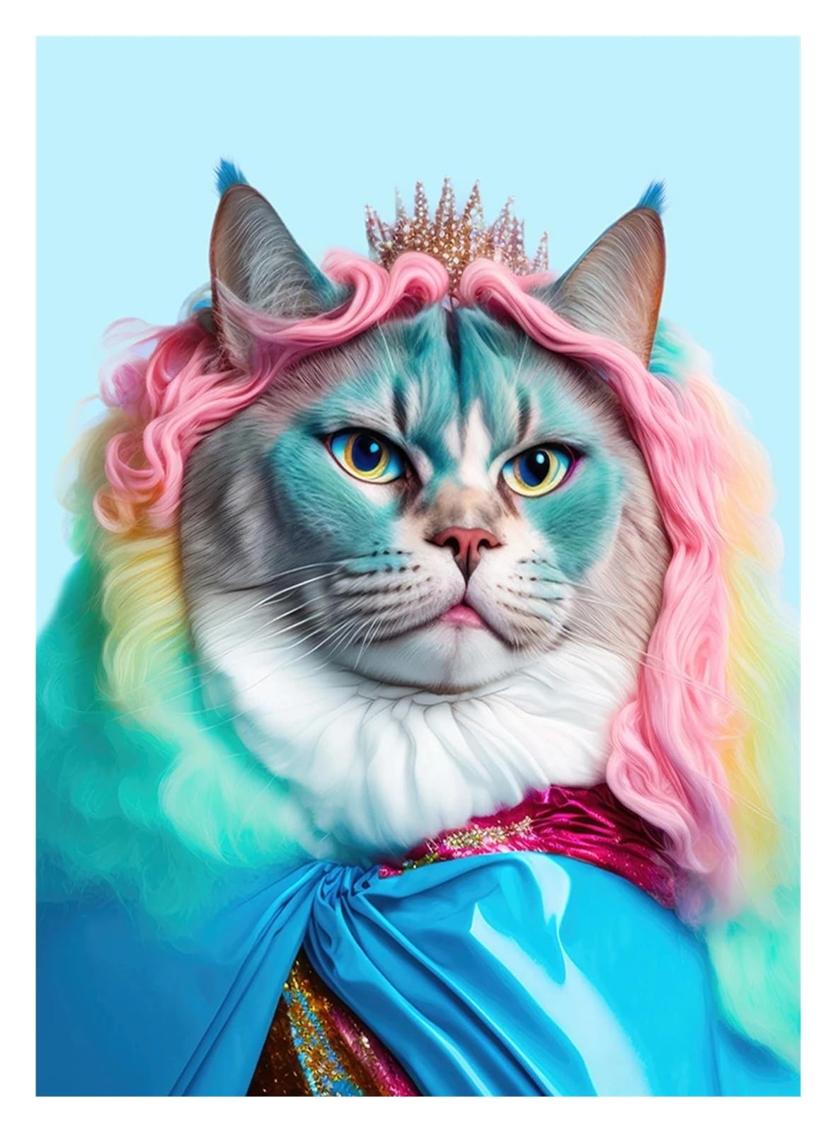 Art mural amusant affiche chat et renard pour mur vide