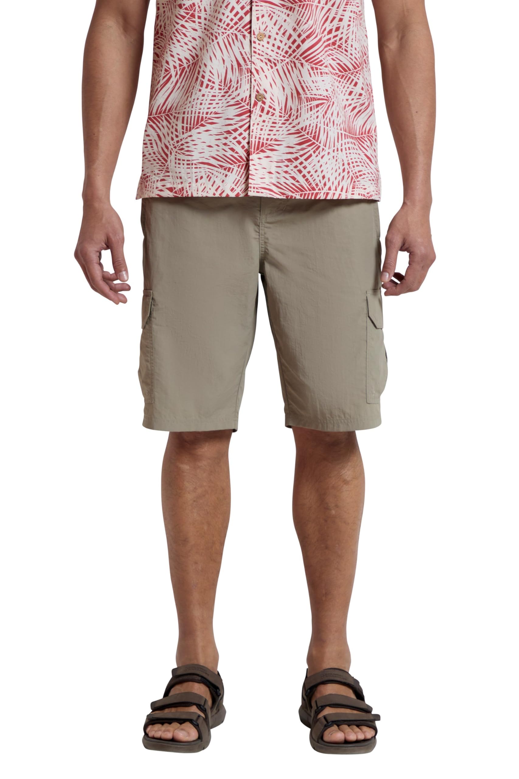 Mountain Warehouse Men's Beige Explore Shorts - Fast Dry Shorts, Light Shrink & Fade Resistant Hiking Short Pants, 5 Pockets - Spring Summer, Walking, Safari, Beach W36