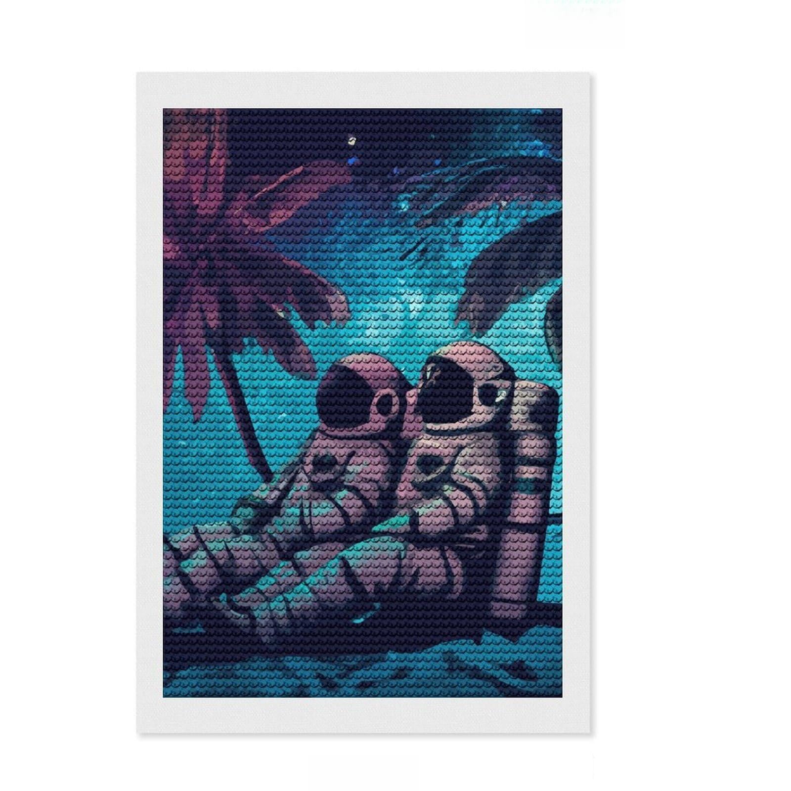 Junmoney Making Love Full Drill Diamond Painting Kit 8"x12", Vintage Style Decor, Aesthetic Room Decor, Full Kit Included