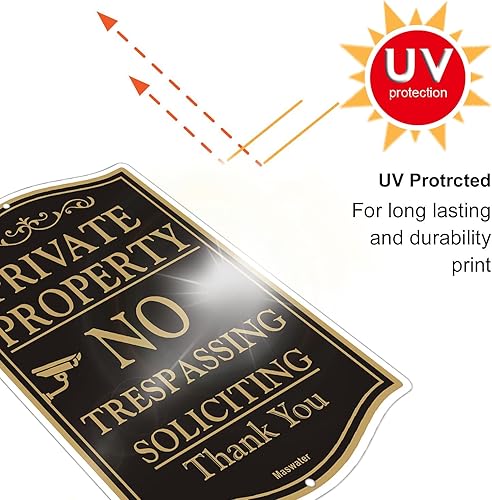 Miniatura 3 de Letrero grande de propiedad privada No Trespassing de 12 x 18 pulgadas, de aluminio reflectante sin óxido, resistente a la decoloración, protección
