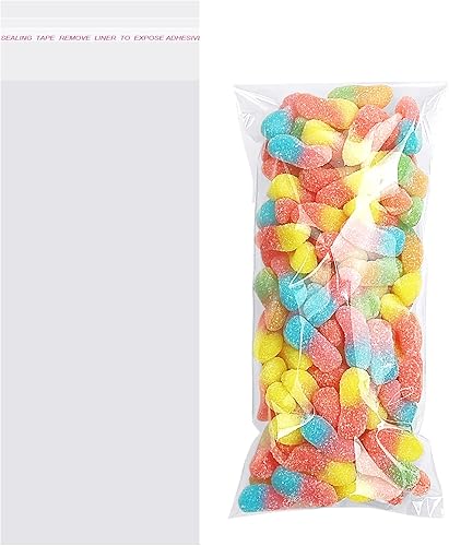 Miniatura 9 de Bolsas de galletas Morepack para regalos, bolsas de celofán con cierre autoadhesivo de 4x4 pulgadas, bolsas de celofán transparentes resellables