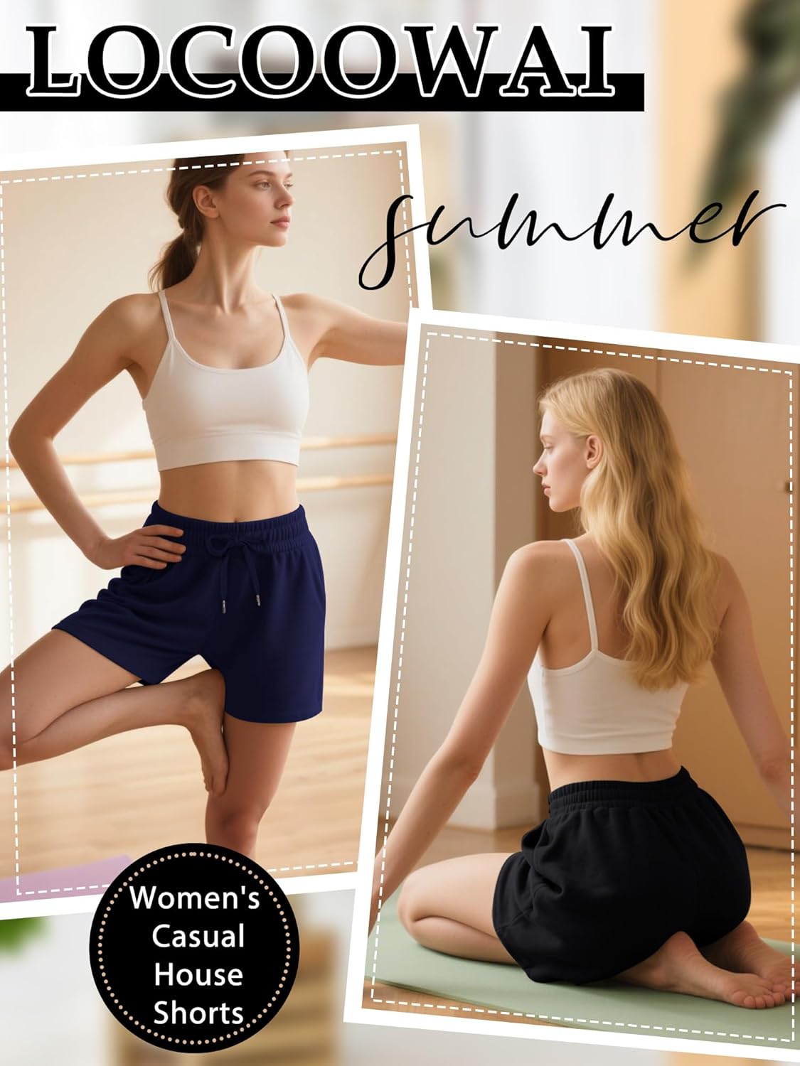 3 Pack Womens Sweat Shorts Drawstring High Waist Summer Athletic Loose Elastics Sweatpants with Pockets - Image 5