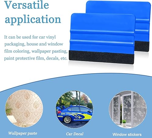 Miniatura 7 de Herramienta de alisado de papel tapiz de 2 piezas, herramienta de película de fieltro de vinilo para vehículos, herramienta de película para