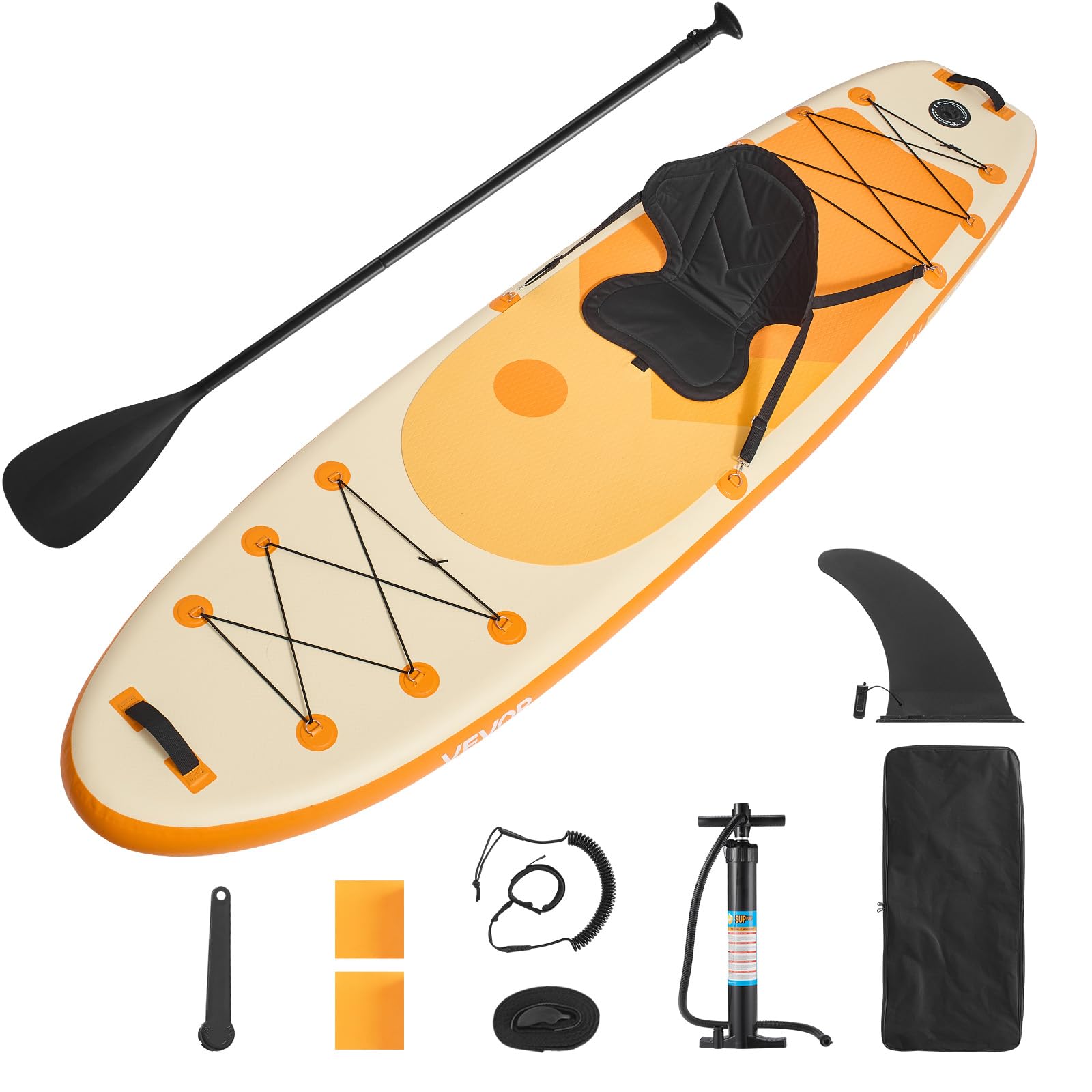 VEVOR Tabla de Paleta Surf Inflable con Asiento, Ultraligera, con Bomba, Remo, Aleta, Mochila, Correa de Tobillo, Conveniente, para Jóvenes y Adultos, 304,​8 x 83,​8 x 15,​2 cm, Carga de 150 kg