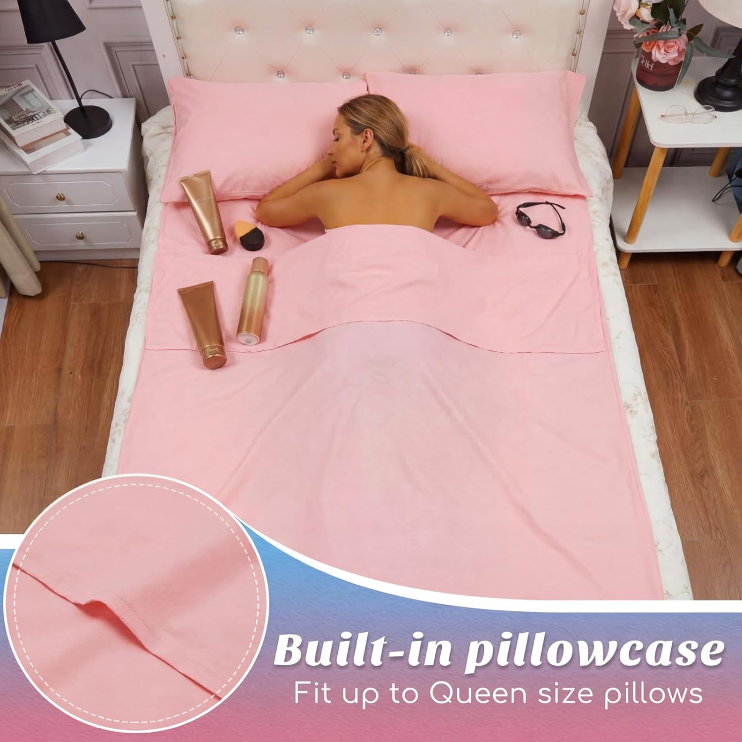 Irenare Self Tan Sleep Sack Reusable Body Self Tanners Lightweight Breathable Tanning Sleeping Sac for Bed Travel Sleeping Bag