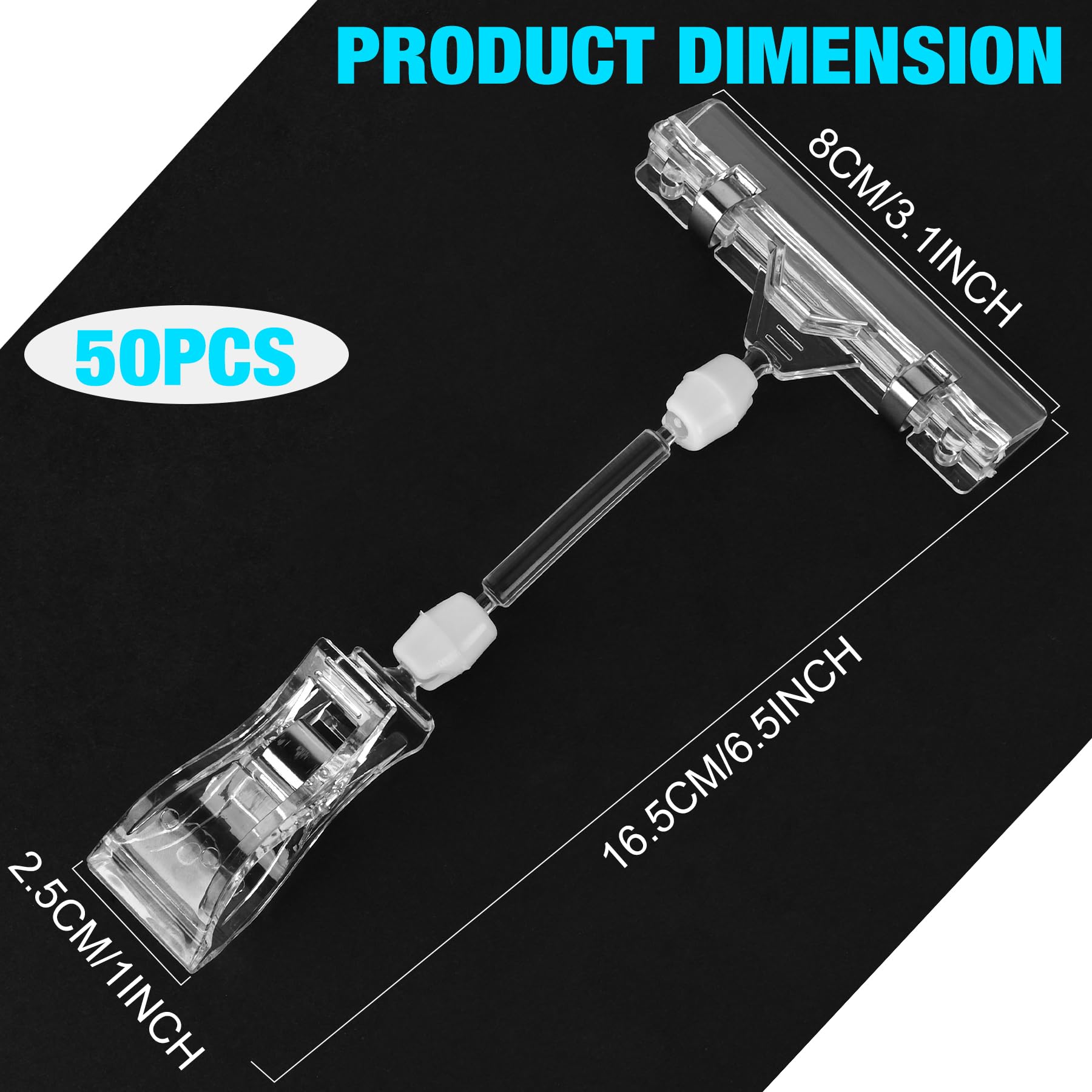 Snapklik.com : Clear Sign Clips On Merchandise Display 50 Pack Plastic ...