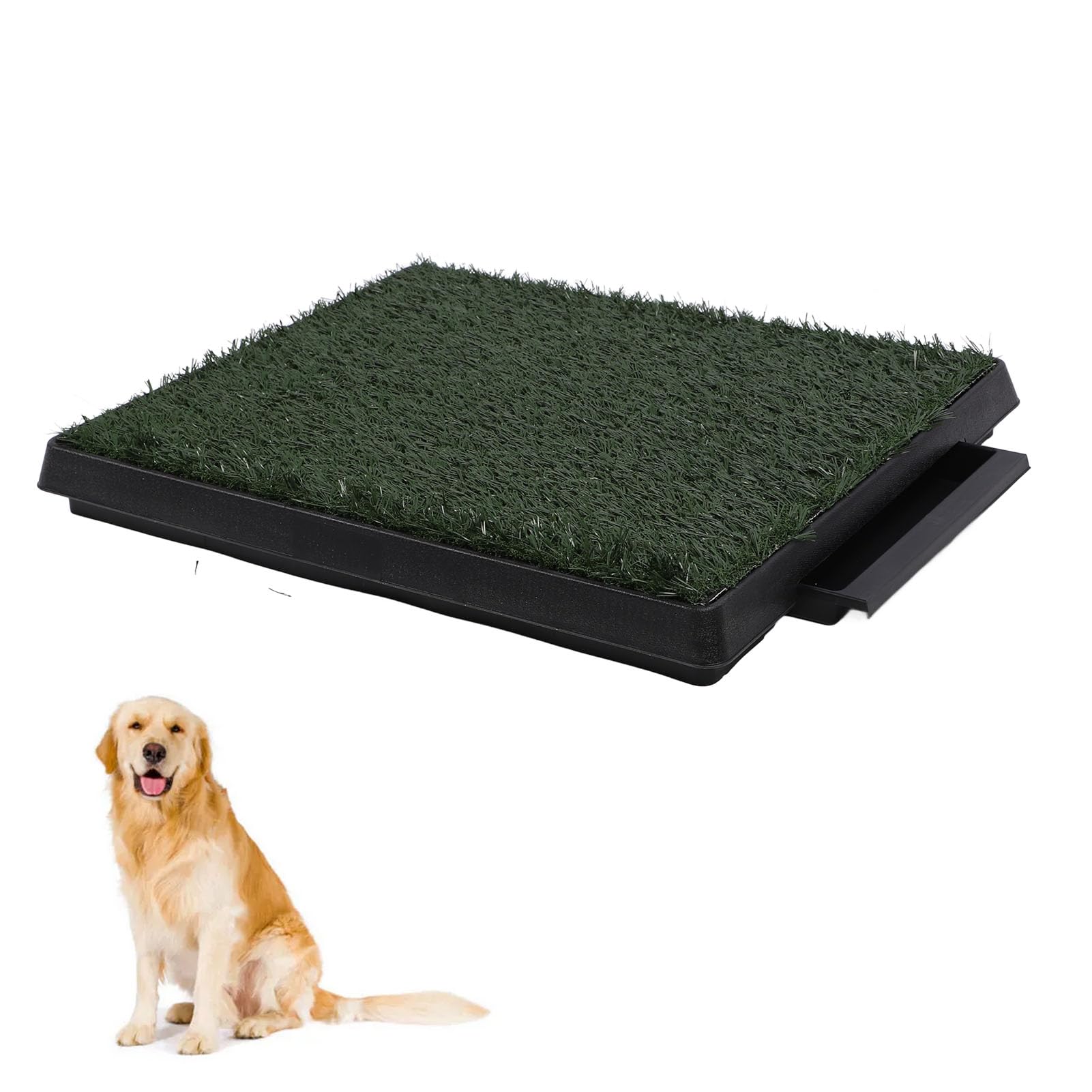 Bandeja para orinal de hierba para perros, gran capacidad, reutilizable, resistente a olores, adiestramiento de cachorros, almohadilla para orinar de césped Artificial para (Tamaño pequeño)