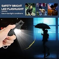 Vista 4 de Llavero de alarma de seguridad personal para mujeres, 2 unidades, sirena fuerte de 130 dB con luz estroboscópica SOS, linterna, altavoces dobles