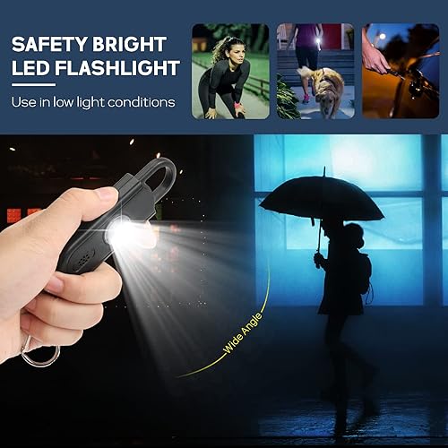 Miniatura 4 de Llavero de alarma de seguridad personal para mujeres, 2 unidades, sirena fuerte de 130 dB con luz estroboscópica SOS, linterna, altavoces dobles,