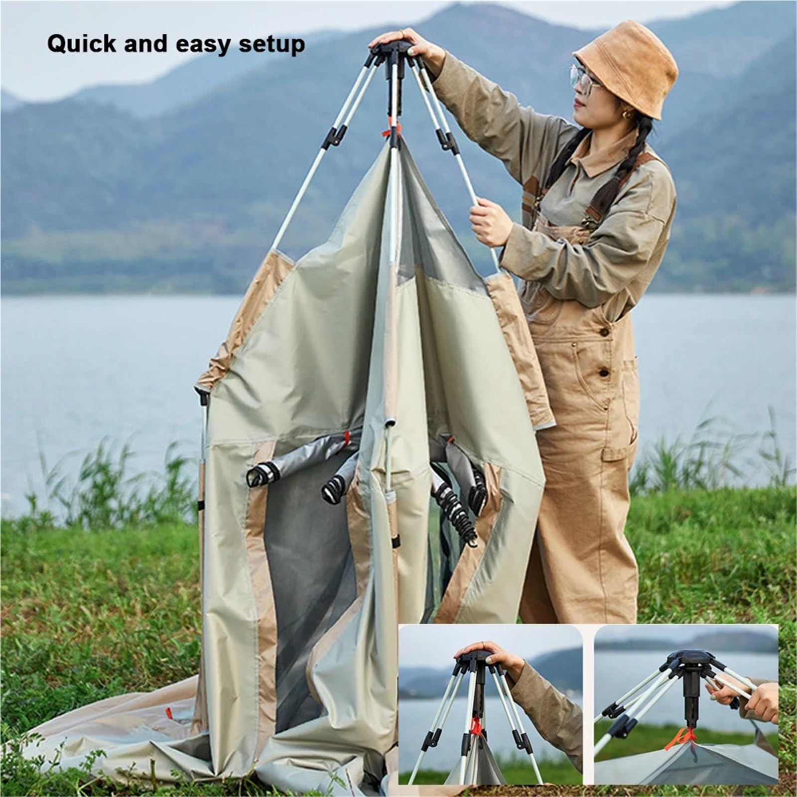 Tente De Peche Tente de Camping de Voyage Autonome en Plein air, Ouverture Rapide Automatique, abri Solaire de pêche résistant à la Pluie et au Soleil