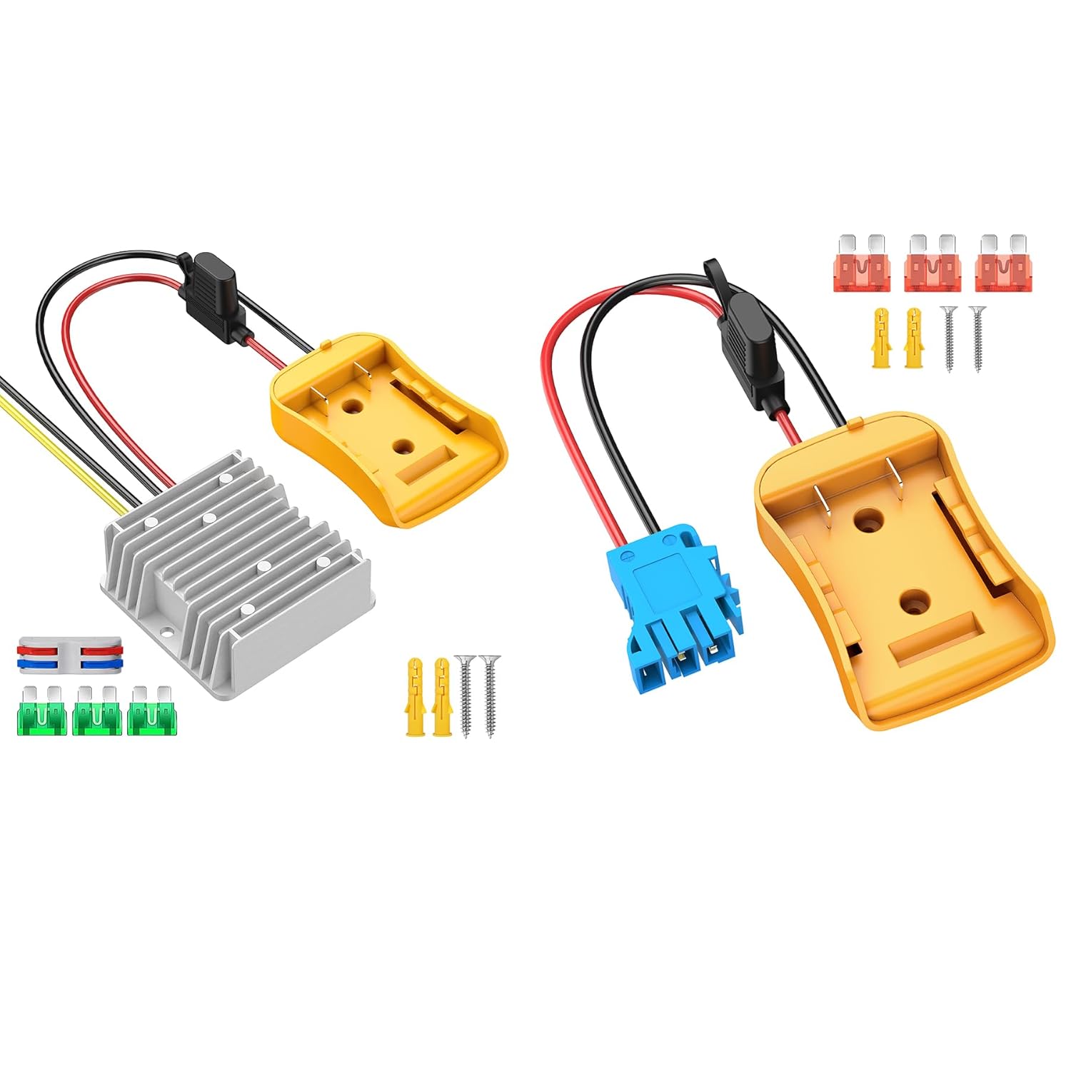 1 Pack 20V to 12V Step Down Converter + 1 Pack for Power Wheel Adapter