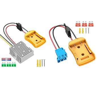 1 Pack 20V to 12V Step Down Converter + 1 Pack for Power Wheel Adapter