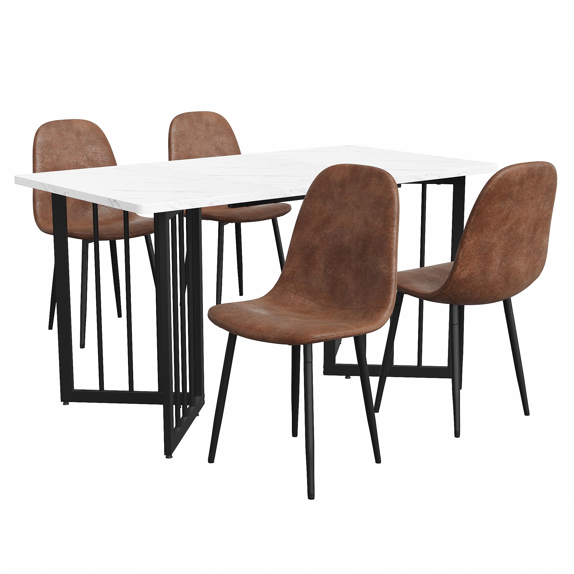 Chaise de salle à manger scandinave finitions daim haut de gamme - Lot de 4