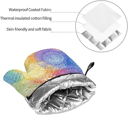 Miniatura 159 de Manoplas de horno y soportes para ollas, arte de mármol blanco y dorado, juego de 4 guantes de cocina resistentes al calor, antideslizantes