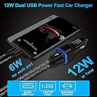 Vista 3 de Car Charger iPhone, 5Pack 2.4A 12V USB Adapter Car Cigarette Lighter USB Charger Car Plug for iPhone 17 16e 16 15 14 13 12 11 SE XR XS X 8 7