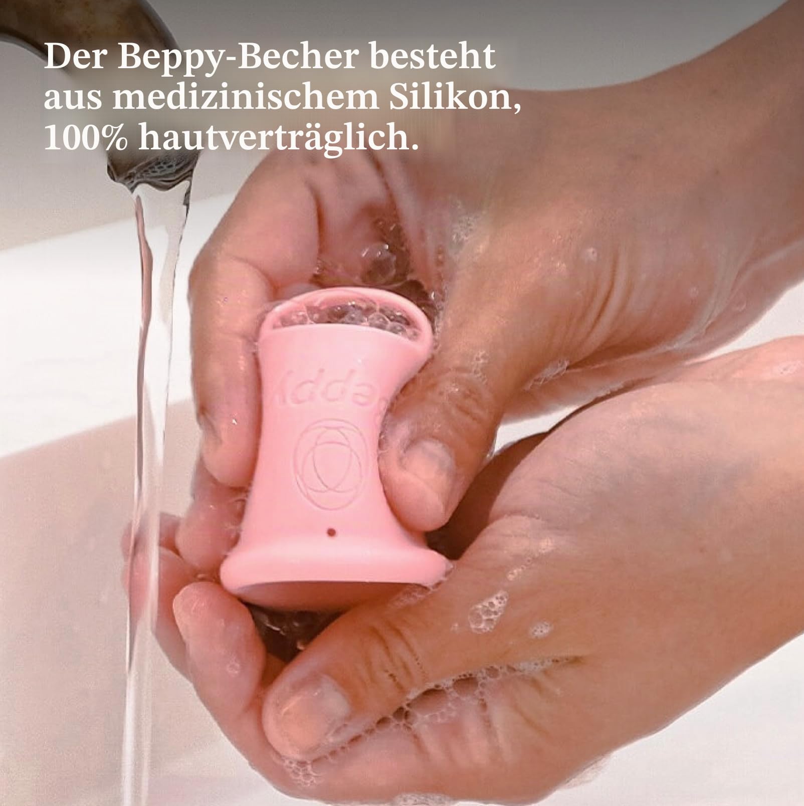Beppy Cups COTTON CANDY (Rosa/Lila) 2 Menstruationstassen ohne Stiel, mit Auslaufschutz - hypoallergen & latexfrei - für mehr Freiheiten während der Periode (Liebe, Sauna, Sport, Schwimmen)