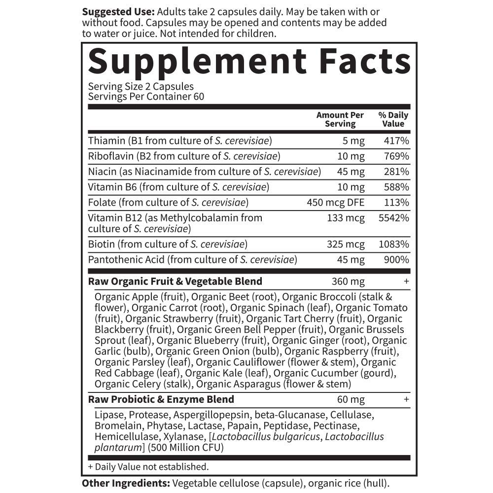 Buy Garden of Life Raw B Complex Vitamin Code 120 Vegan Capsules