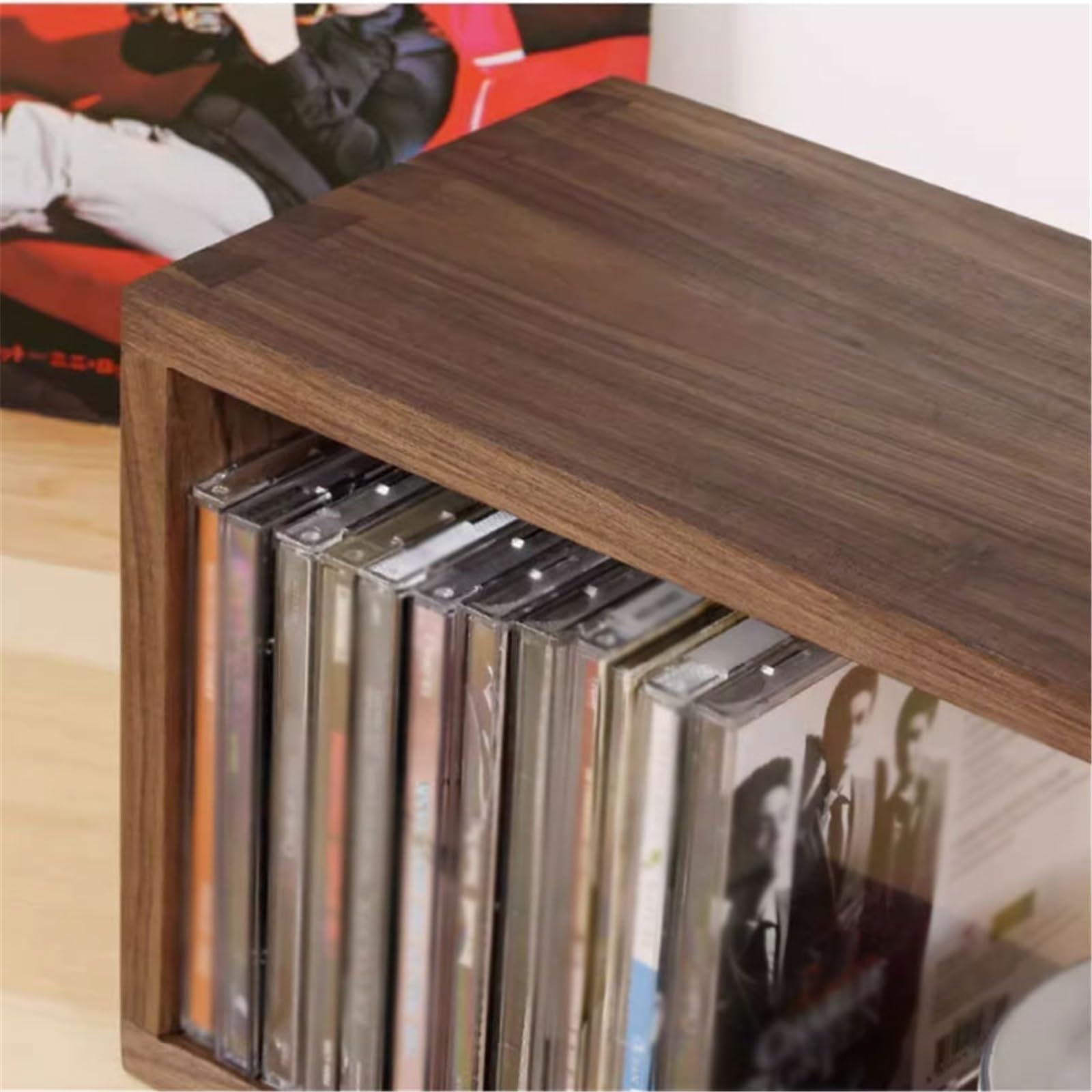 Stockage de CD Étagère de rangement intérieure en bois for CD, disques vinyles et cassettes audio Enregistrer
