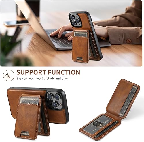 Miniatura 5 de PASNEW Funda para Samsung Galaxy S23 Ultra con tarjetero compatible con carga inalámbrica Magsafe Cartera de cuero duradero a prueba de golpes,