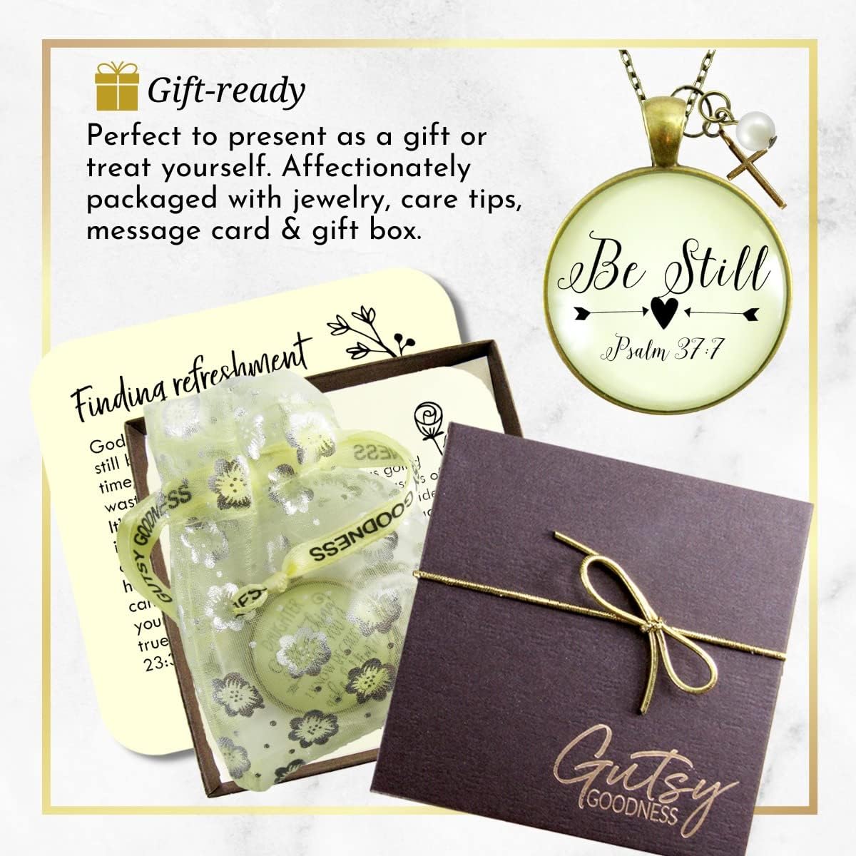 Gutsy Goodness Surrender Necklaces Women Of Faith Life Quotes Handmade Jewelry Pendants with Gift Card