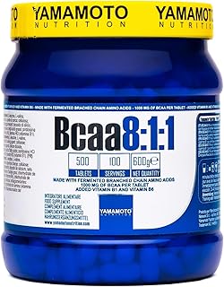 Yamamoto Nutrition Bcaa 8:1:1 Integratore Alimentare di Aminoacidi a Catena Ramificata con Vitamine B1 e B6 500 Compresse, 600 Grammi