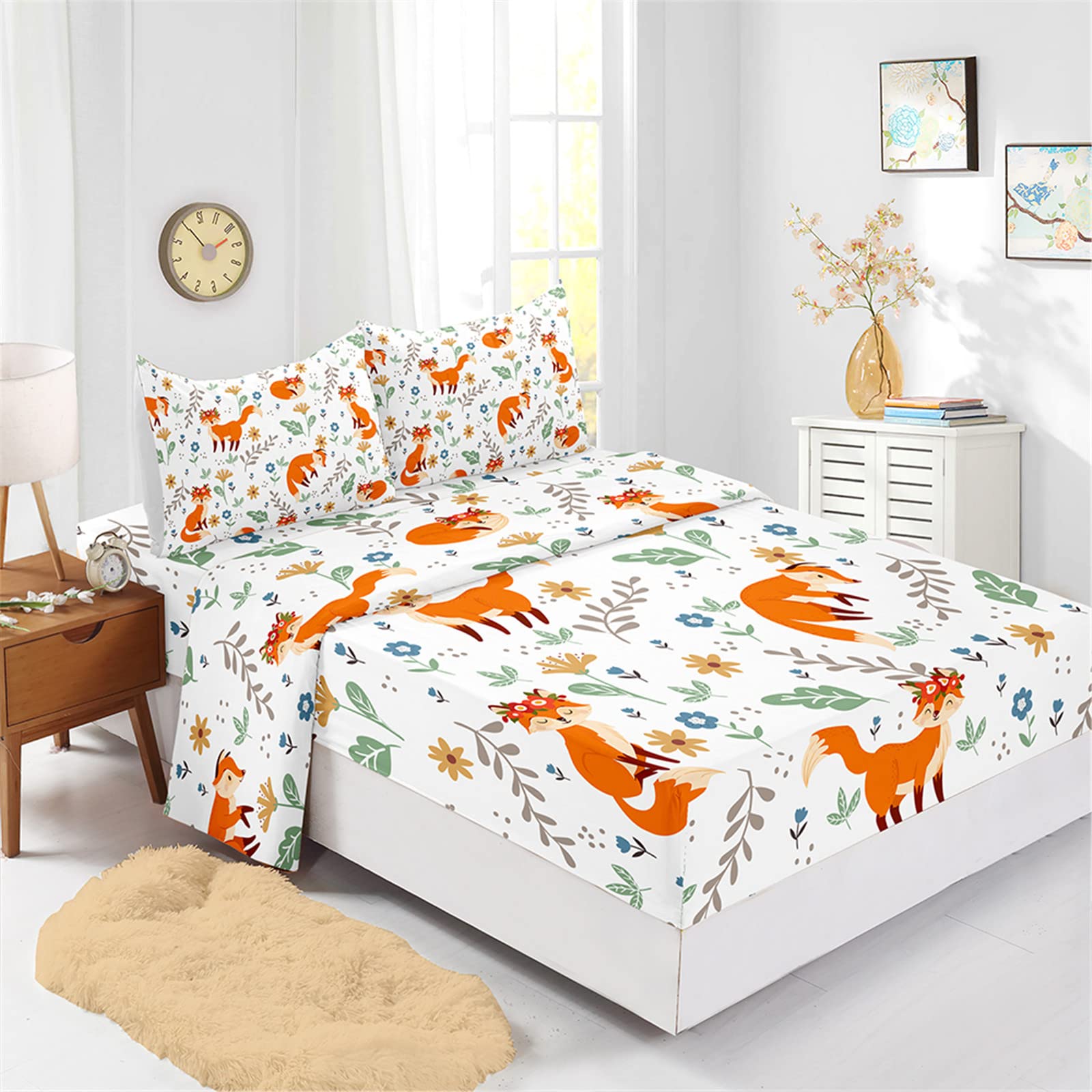 Odot Conjunto Sábana Bajera Y Funda De Almohada, Patrón Animal 3D