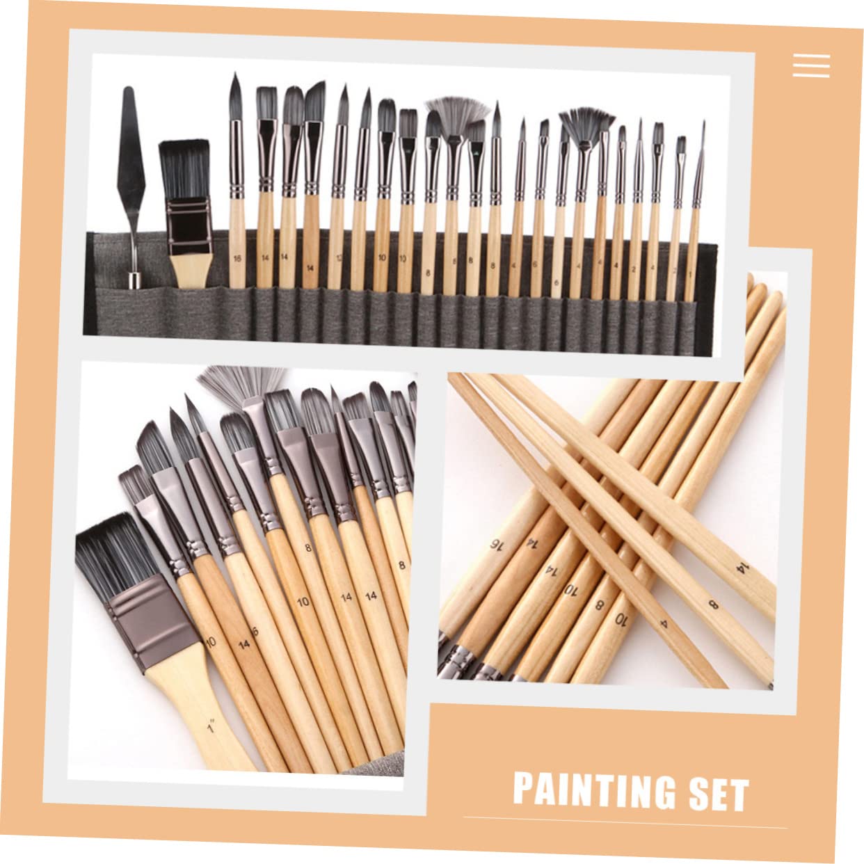 24 Pinceles de Nailon para Pintura al Óleo y Acuarela, Set Profesional para Artistas