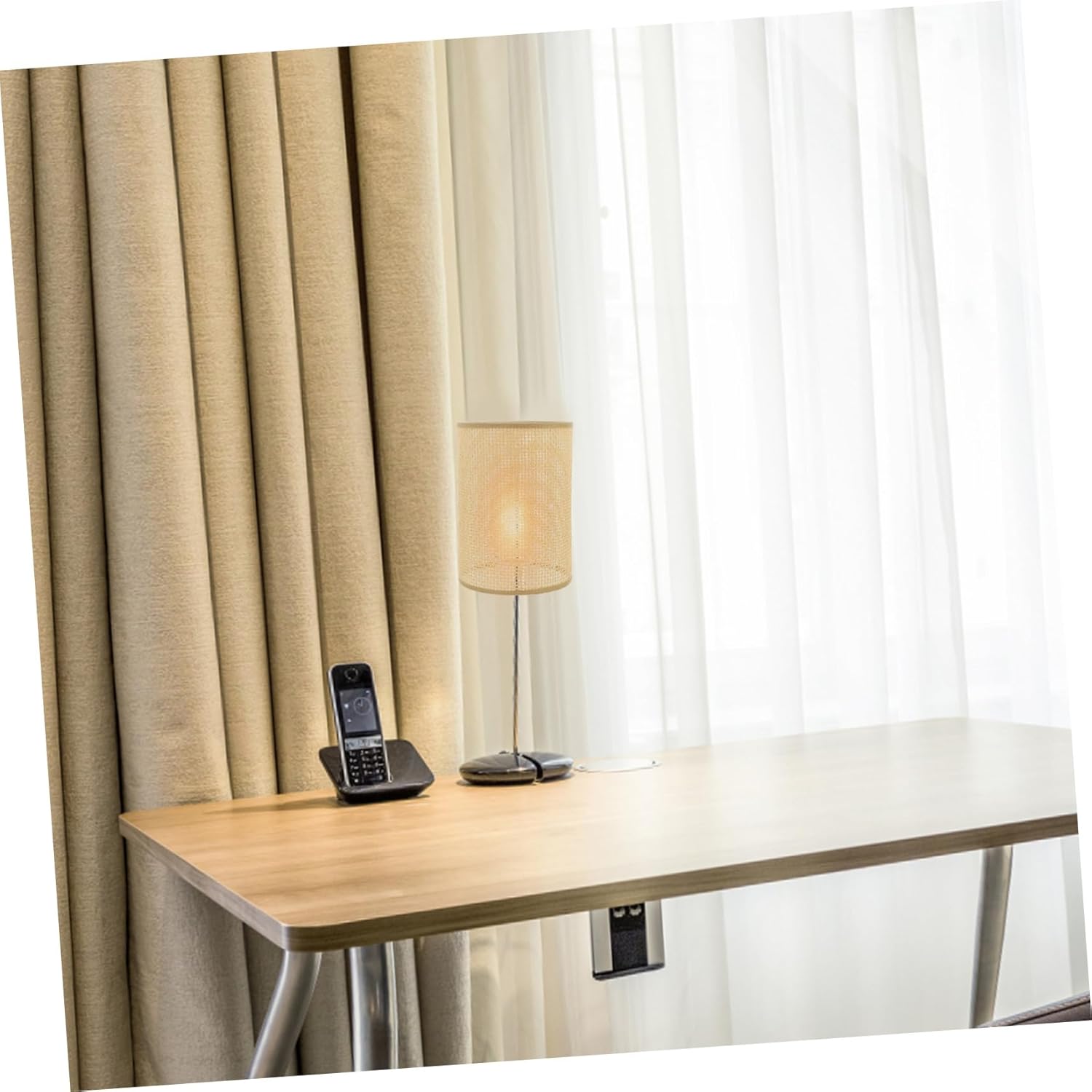 2pcs Rattan Lampshade Decorative Table Lamp Shades Woven Bamboo Light Covers for Living