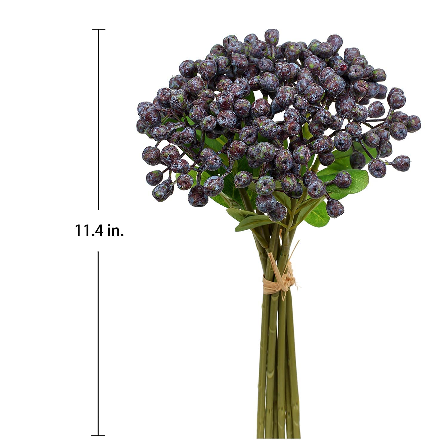 DILATATA Artificial Blue Berry Stems Holly Christmas Berries for Festival Holiday Crafts and Home Decor, 11 Inches Blueberries Floral Christmas Tree Decorations