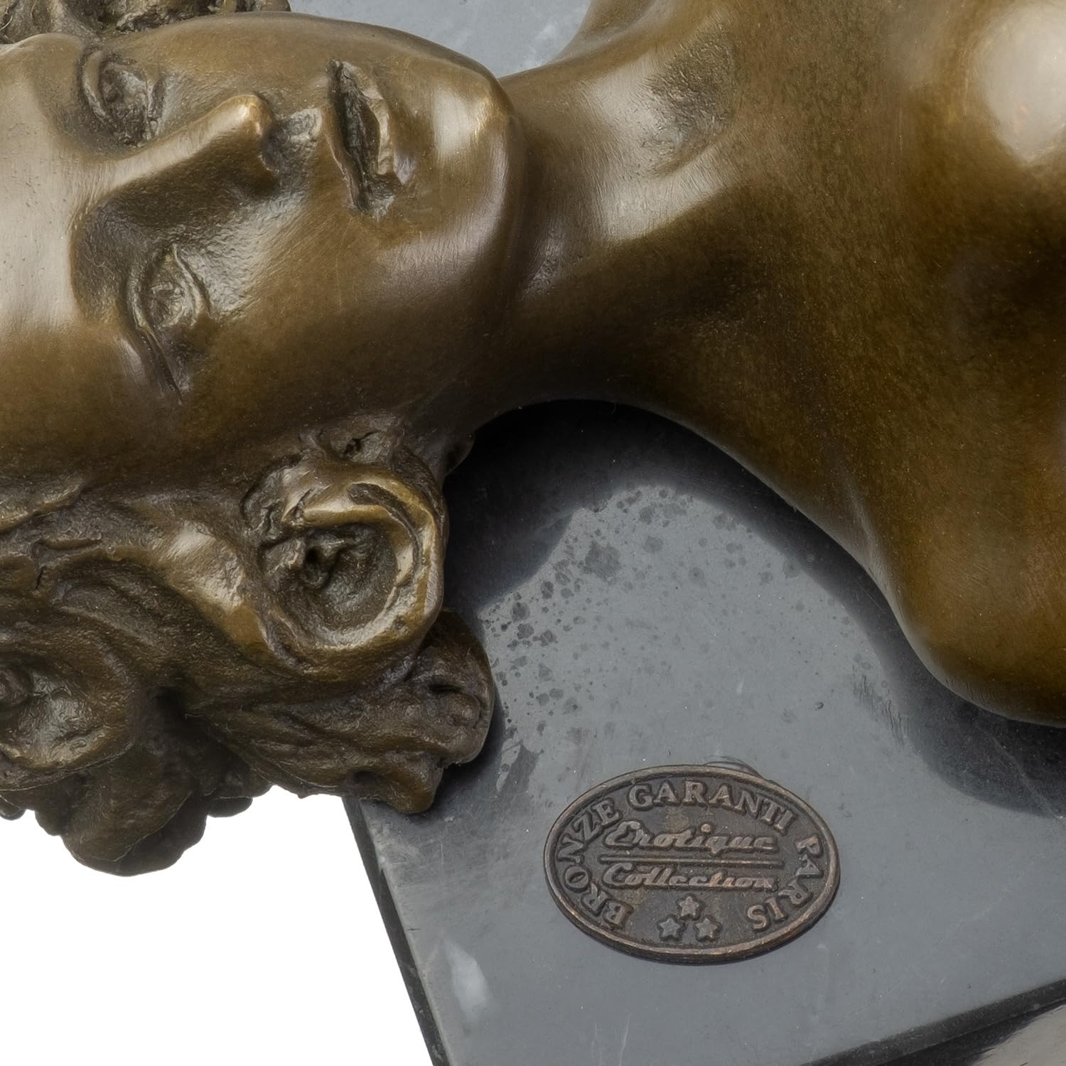 Moritz Elegante Bronze-Skulptur weiblicher Akt auf Marmorsockel - Kunstvolle Darstellung Einer liegenden Frau, Ausdruck von Schönheit und Harmonie, 24,5 cm