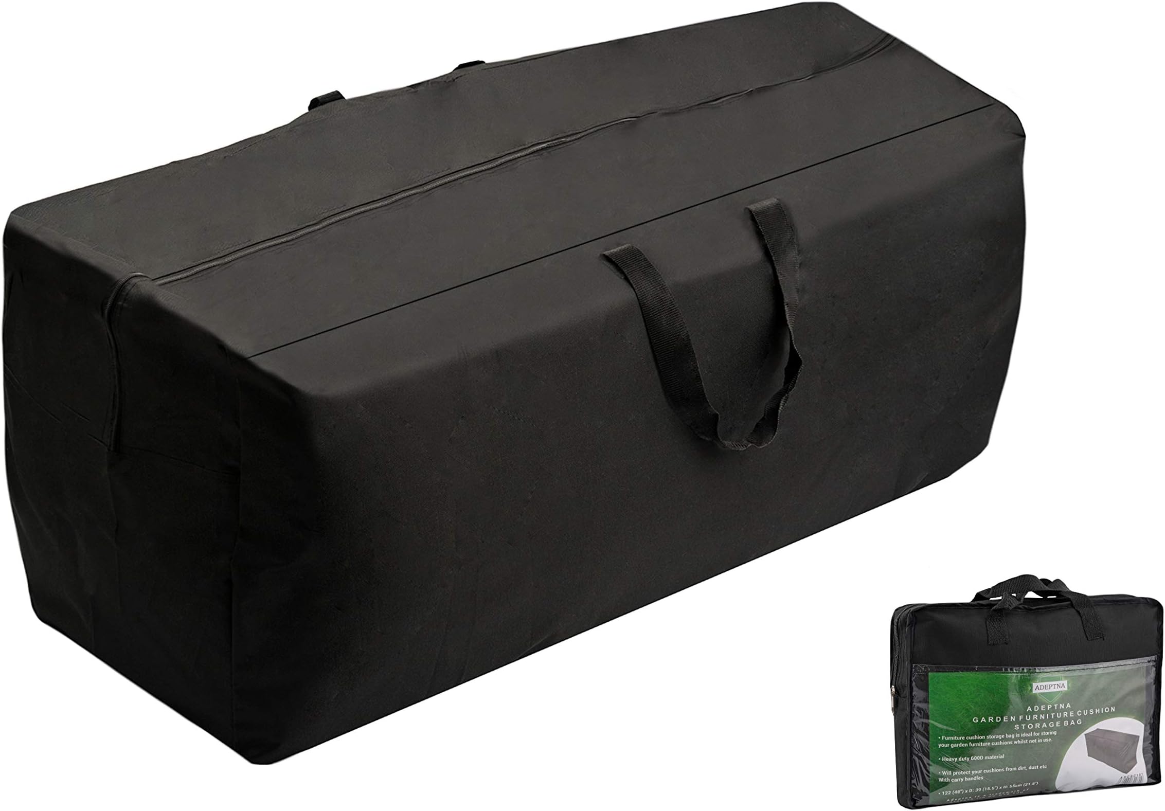 ADEPTNA HEAVY DUTY 600D MATERIAL WATER RESISTANT OUTDOOR GARDEN FURNITURE CUSHION STORAGE BAG