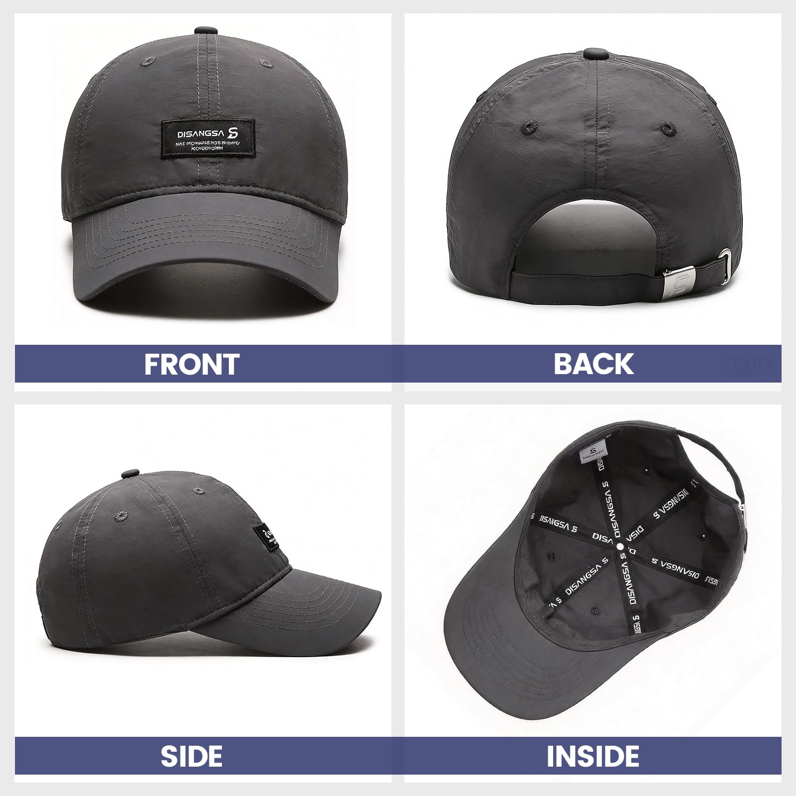 LCKEBT 2 Packs Gorras Verano Running Hombre Impermeable, Gorra de Béisbol Secado Rápido Protección Solar, Sombrero de Sol de Transpirable Ligeras Plegable para Senderismo Pesca Jungla — view 4