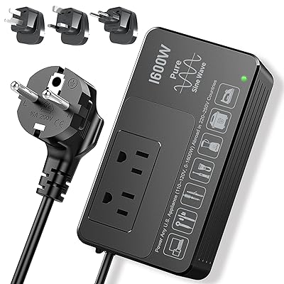 Convertisseur De Tension Simran 50/1600W - Prise US Vers 220/240V - Gris