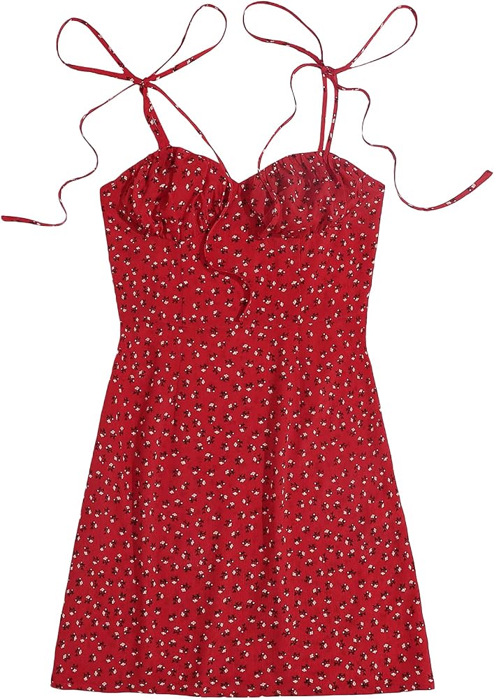 red floral cami dress Agnes Orinda Women's Plus Size Dresses Floral Back Smocked V Neck Spaghetti Straps Sleeveless Summer Casual Maxi Cami Dress 2X Red, Size: 2XL