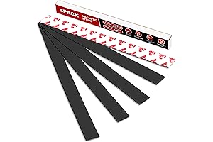 5 Pack Flexible Magnet Strips with Adhesive Backing (12" x 1")