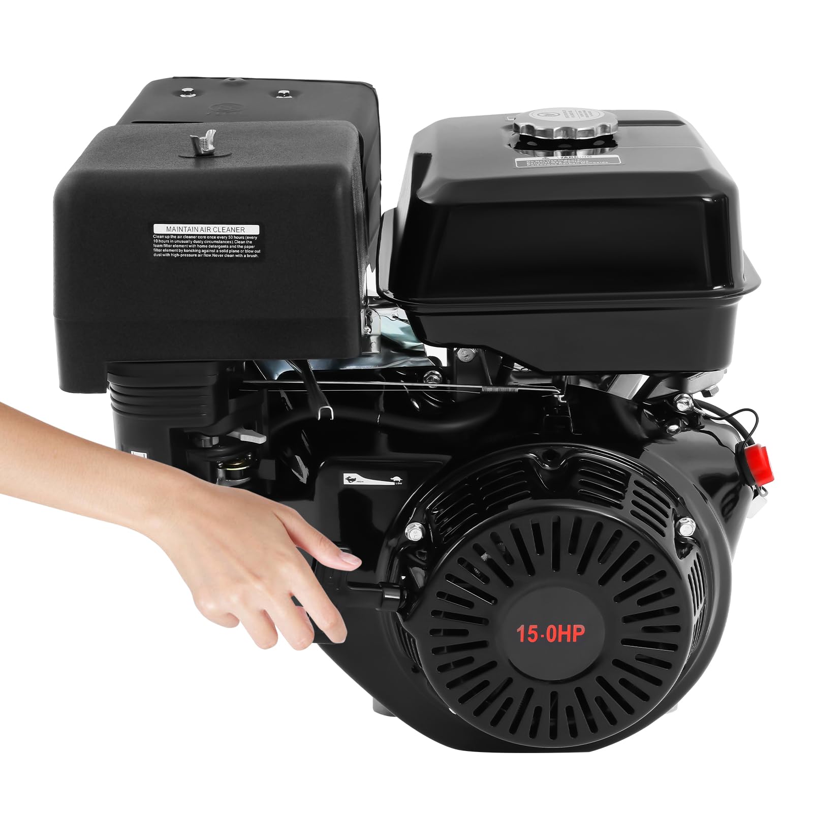 Motor motor gasolina motor estacionario 4 tiempos motor industrial cilindro horizontal gas motor retroceso nuevo negro 15Cv 420Cc 9Kw