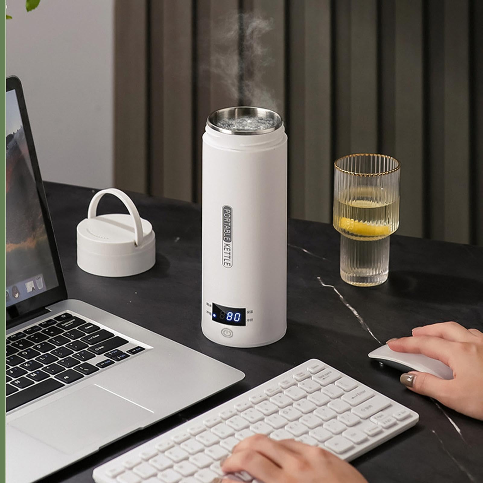 Taza calentada eléctrica de viaje - Hervidor de agua para coche 12V con